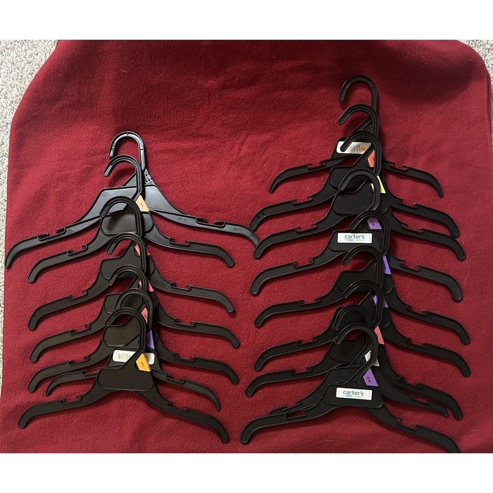 Baby Toddler Retail Plastic Hangers Lot 16 Youth Adult Shirt Jacket Dress Black